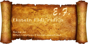 Ekstein Flórián névjegykártya